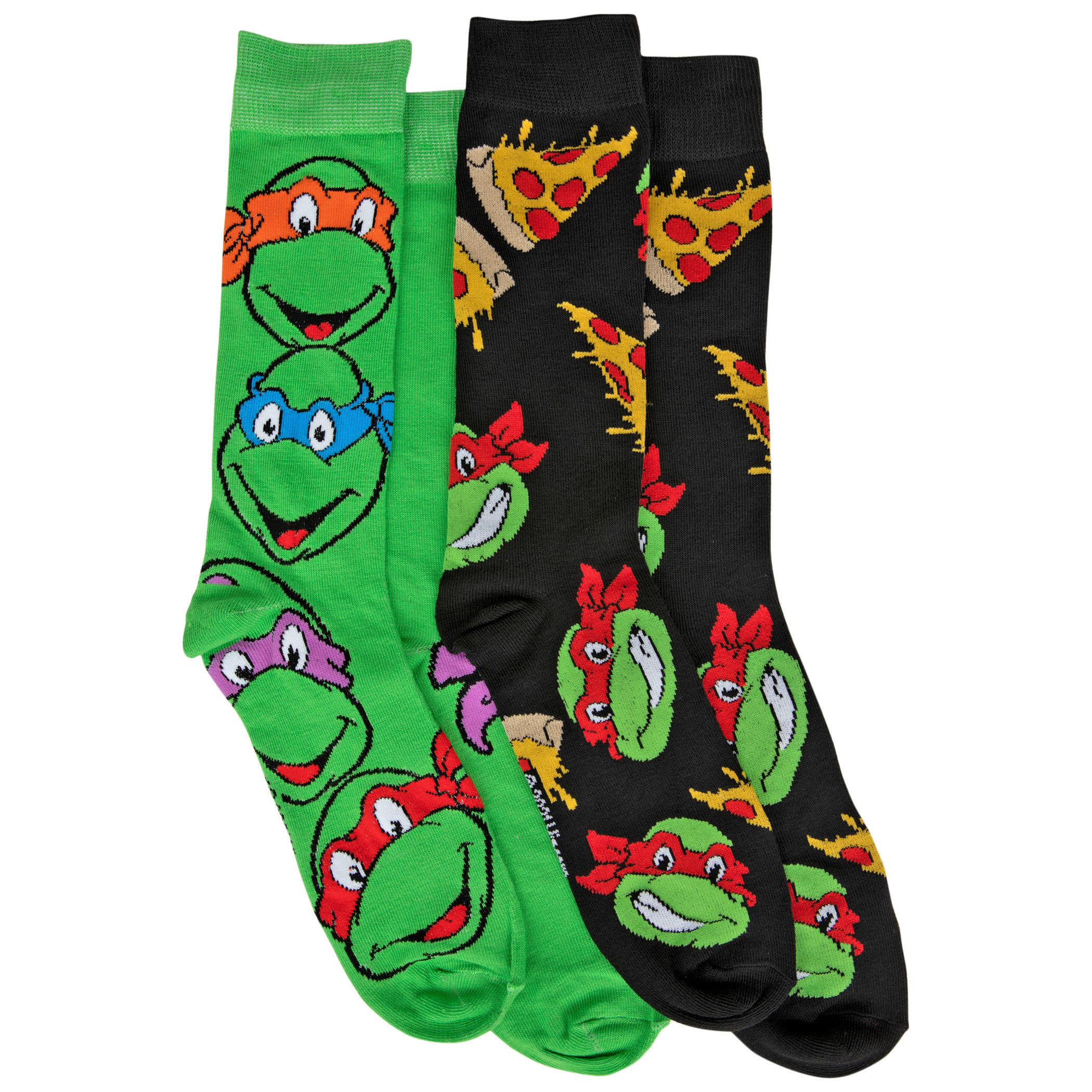 Teenage Mutant Ninja Turtles and Pizza 2-Pack Crew Socks